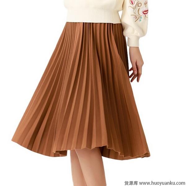 一件穿三季，纯色半身裙搭配省心-第6张图片-货源库