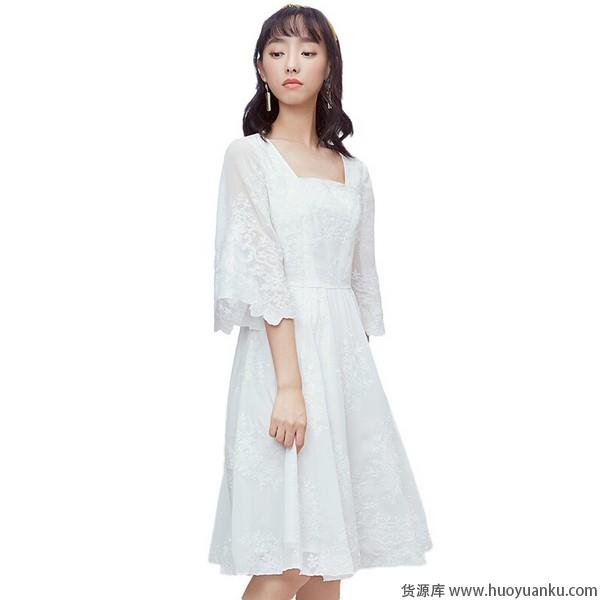 雪白少女系，翩跹连衣裙纯洁无邪-第9张图片-货源库