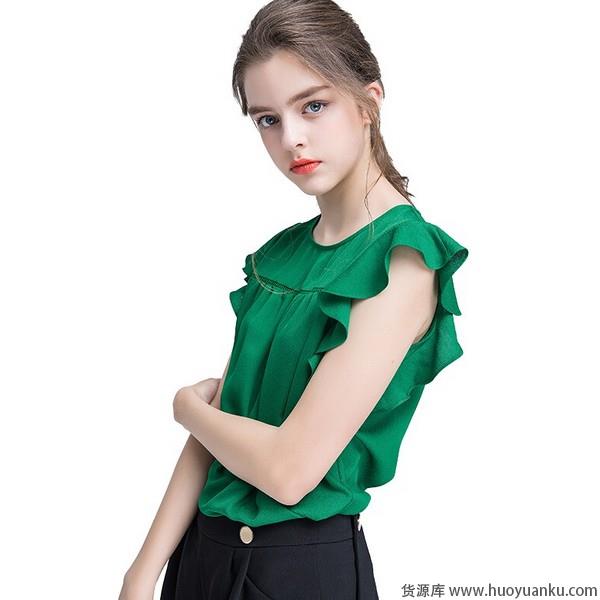 荷叶袖雪纺衫仙气满满鸾姿凤态-第6张图片-货源库