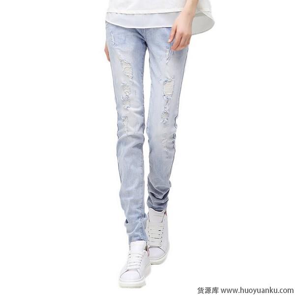 破洞牛仔裤生性不羁爱自由-第2张图片-货源库