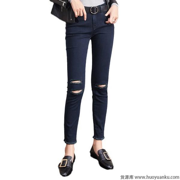 破洞牛仔裤生性不羁爱自由-第4张图片-货源库