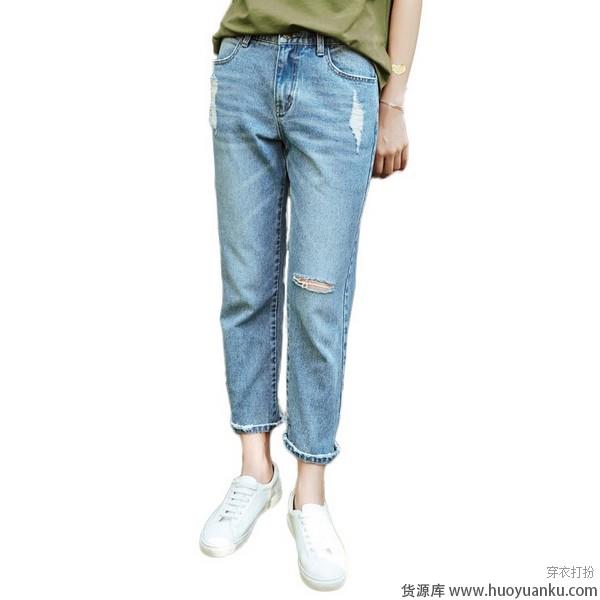 破洞牛仔裤生性不羁爱自由-第7张图片-货源库