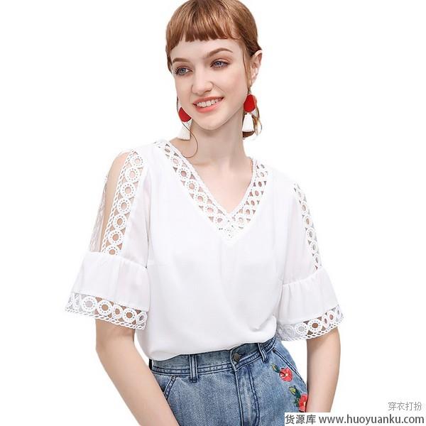 露肩T恤点亮清新小性感-第7张图片-货源库