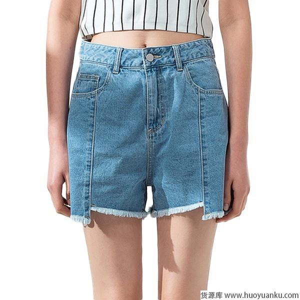 毛毛边盛行，给牛仔短裤造型加料-第3张图片-货源库