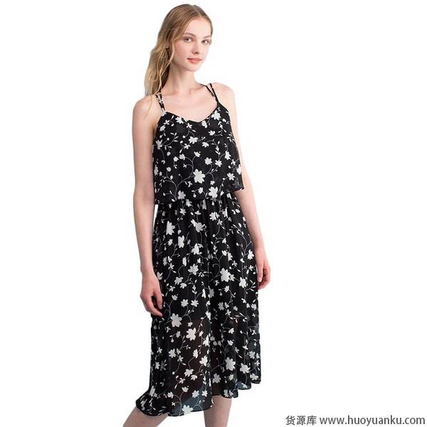 清凉曼妙，吊带连衣裙性感飞扬-第7张图片-货源库