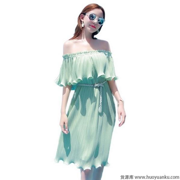 冰爽解暑，浅绿色连衣裙回归清新自然-第8张图片-货源库