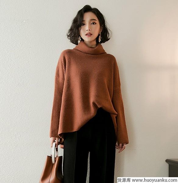 寒风肆虐不用怕，高领毛衣暖着呢-第5张图片-货源库