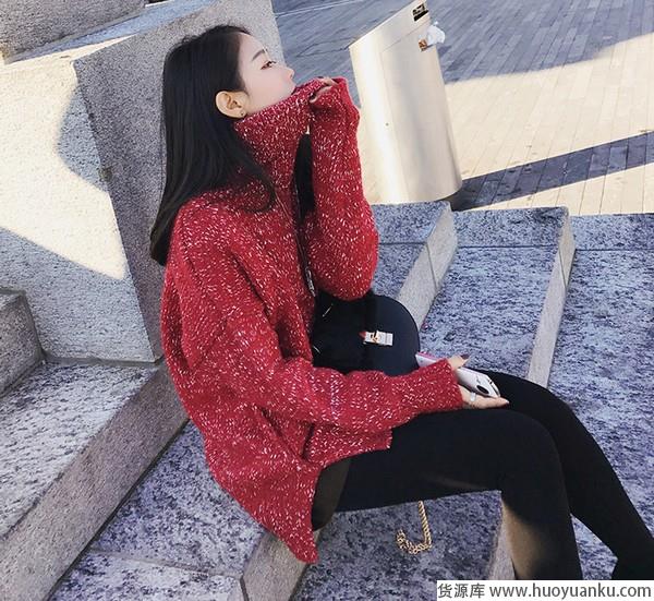 寒风肆虐不用怕，高领毛衣暖着呢-第6张图片-货源库