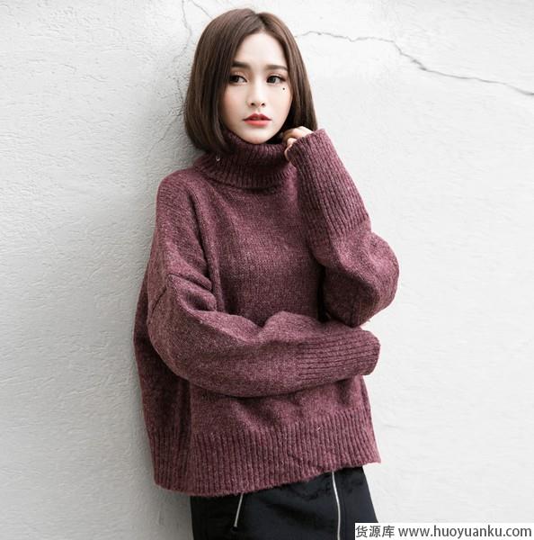 寒风肆虐不用怕，高领毛衣暖着呢-第7张图片-货源库