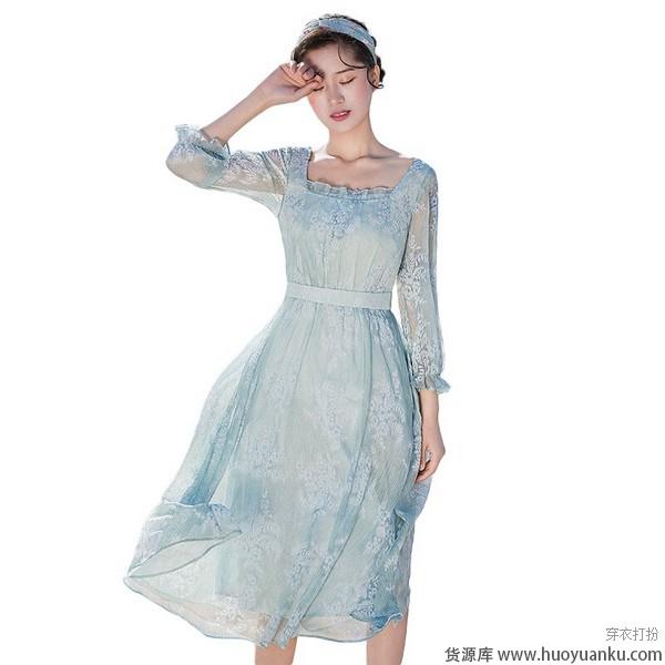 复古名媛，方领缔造巴掌脸-第3张图片-货源库