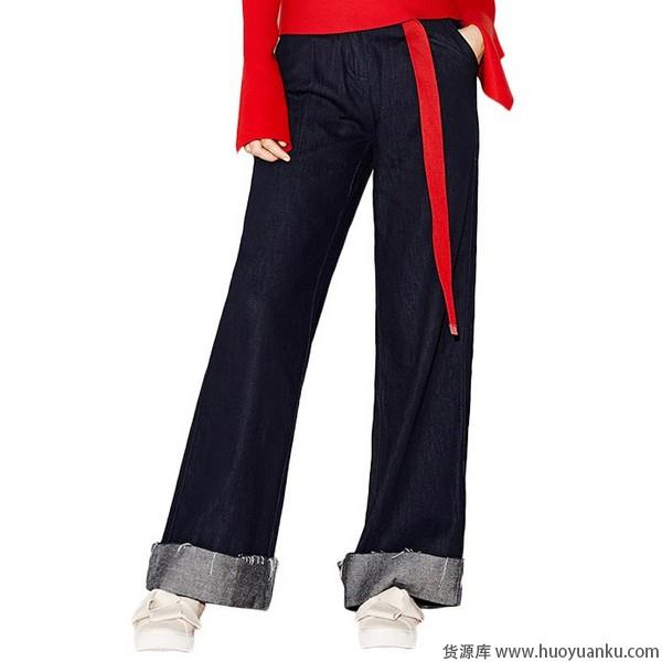 阔腿牛仔裤，显瘦无束缚-第5张图片-货源库