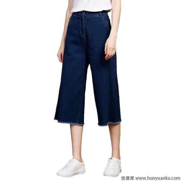 阔腿牛仔裤，显瘦无束缚-第9张图片-货源库