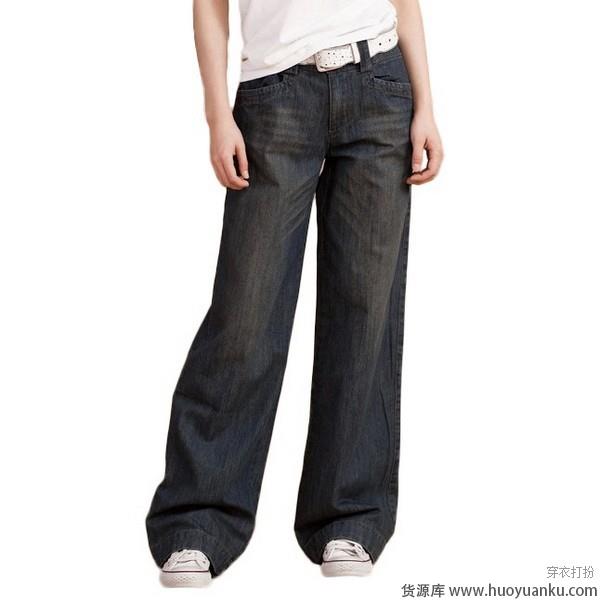 阔腿牛仔裤，显瘦无束缚-第10张图片-货源库