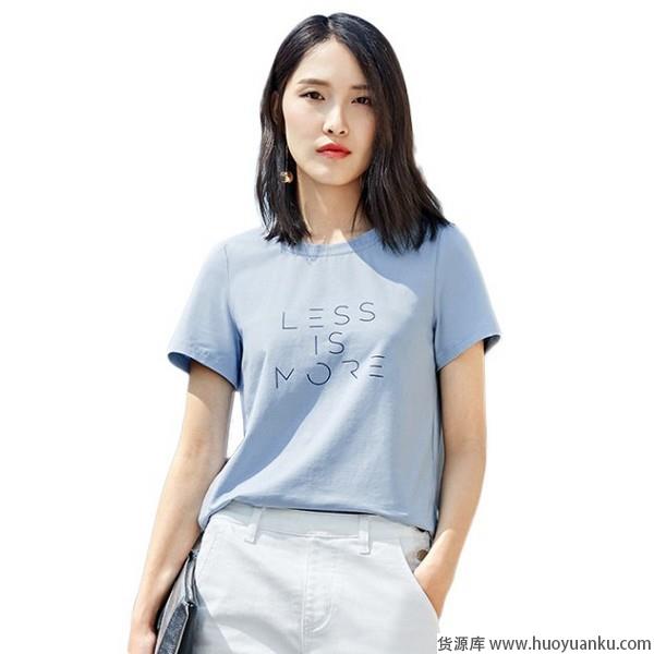 粉嫩婴儿蓝，夏日T恤氤氲冰爽味道-第4张图片-货源库