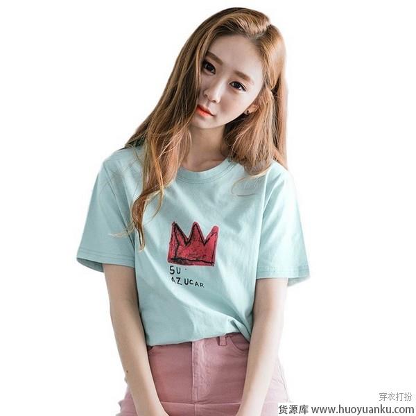 粉嫩婴儿蓝，夏日T恤氤氲冰爽味道-第7张图片-货源库