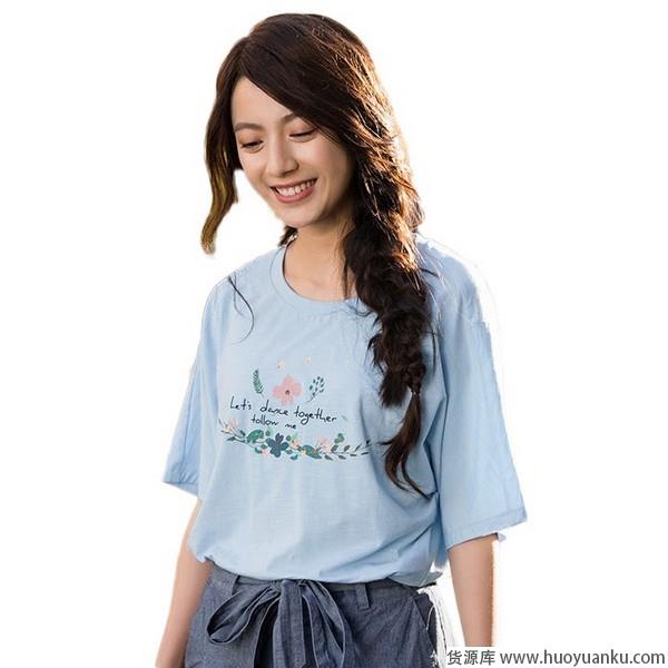 粉嫩婴儿蓝，夏日T恤氤氲冰爽味道-第9张图片-货源库