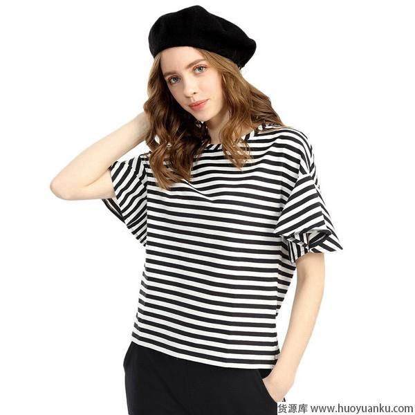 简约宫廷风，荷叶袖T恤挥别麒麟臂-第7张图片-货源库