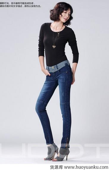 美靴搭档显瘦牛仔小脚裤-第5张图片-货源库