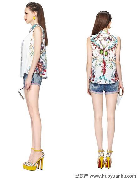 无袖衬衫秀清凉-第5张图片-货源库