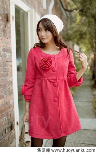 花朵造型外套给冬季以甜美-第3张图片-货源库