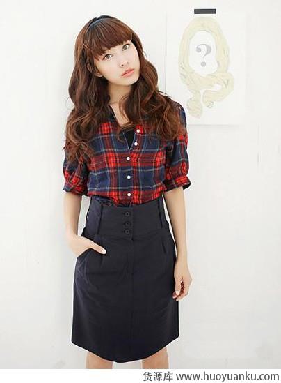 秋日清爽格子衬衫-第6张图片-货源库 秋日清爽格子衬衫-第6张图片-货源库