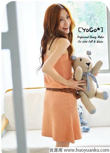 超甜美的针织连衣裙-第2张图片-货源库