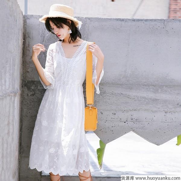 最懂季节的小白裙，颜值与气质齐飞-第15张图片-货源库