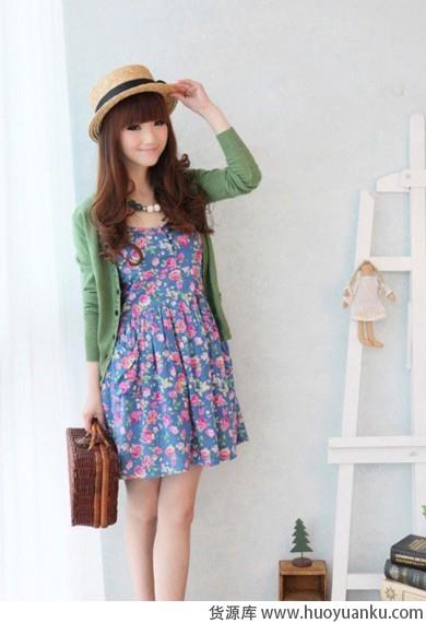 甜美蕾丝雪纺连衣裙-第3张图片-货源库