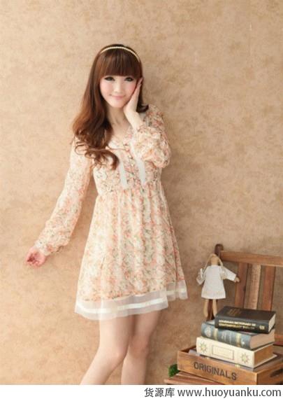 甜美蕾丝雪纺连衣裙-第4张图片-货源库