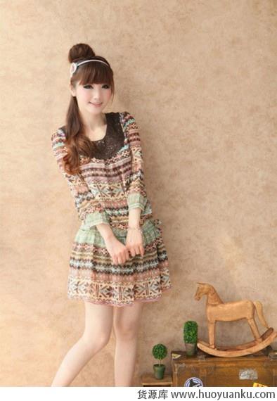 甜美蕾丝雪纺连衣裙-第6张图片-货源库