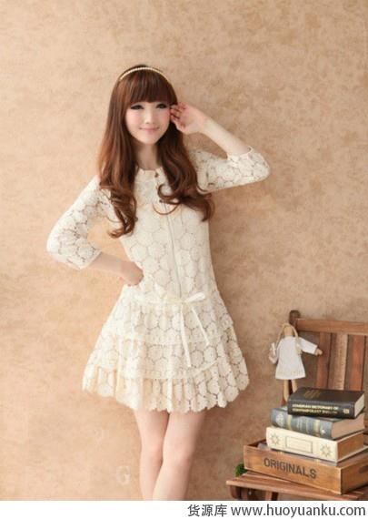 甜美蕾丝雪纺连衣裙-第8张图片-货源库