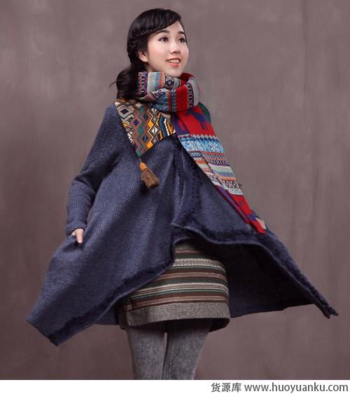 秋冬围巾系法示范-第1张图片-货源库