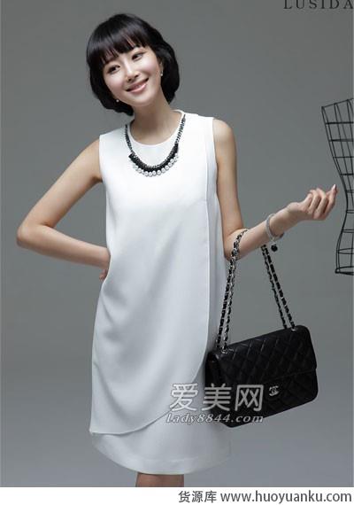 雅致纯白连衣裙-第5张图片-货源库