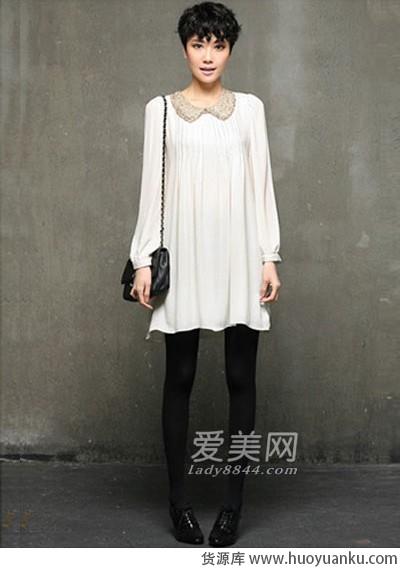 雅致纯白连衣裙-第7张图片-货源库