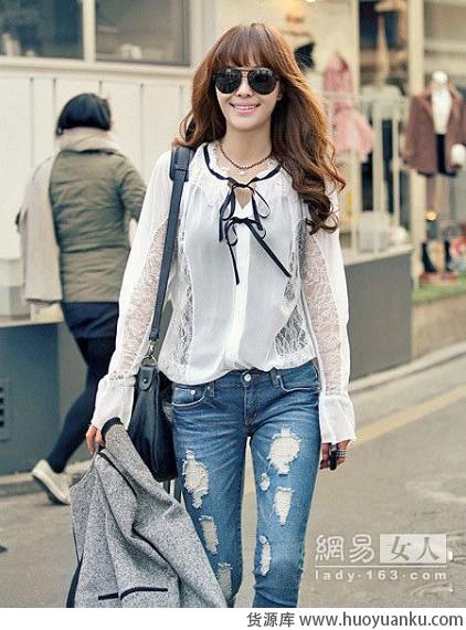 韩妞示范衬衫百变搭-第8张图片-货源库 韩妞示范衬衫百变搭-第8张图片-货源库