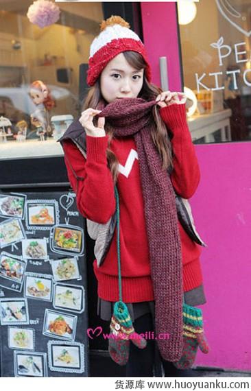 针织围巾时尚靓丽搭-第4张图片-货源库