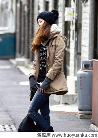 工装毛领风衣外套-第1张图片-货源库