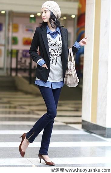 风格铅笔裤穿出冬日纤腿-第2张图片-货源库