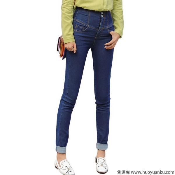 深色牛仔裤，高腰款假装腿长逆天-第9张图片-货源库