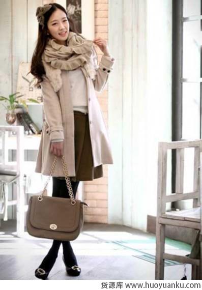 优雅别致长款毛呢大衣-第2张图片-货源库