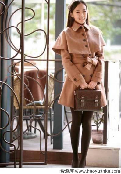 优雅别致长款毛呢大衣-第3张图片-货源库