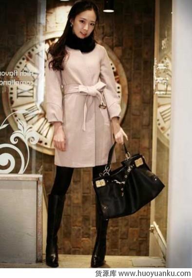 优雅别致长款毛呢大衣-第4张图片-货源库