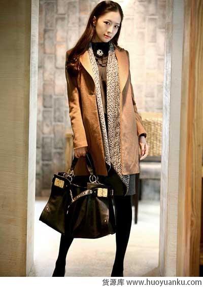 优雅别致长款毛呢大衣-第7张图片-货源库