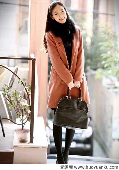 优雅别致长款毛呢大衣-第10张图片-货源库