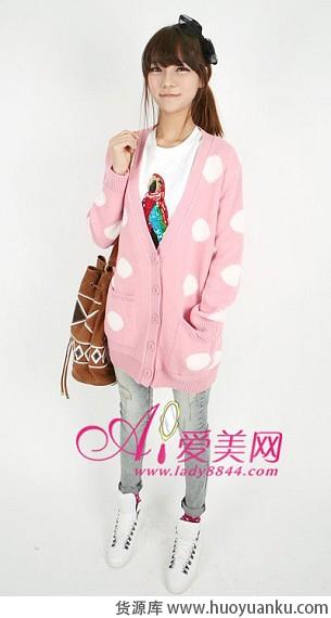 休闲校园风长款针织开衫-第1张图片-货源库