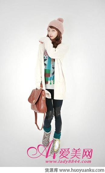 休闲校园风长款针织开衫-第7张图片-货源库