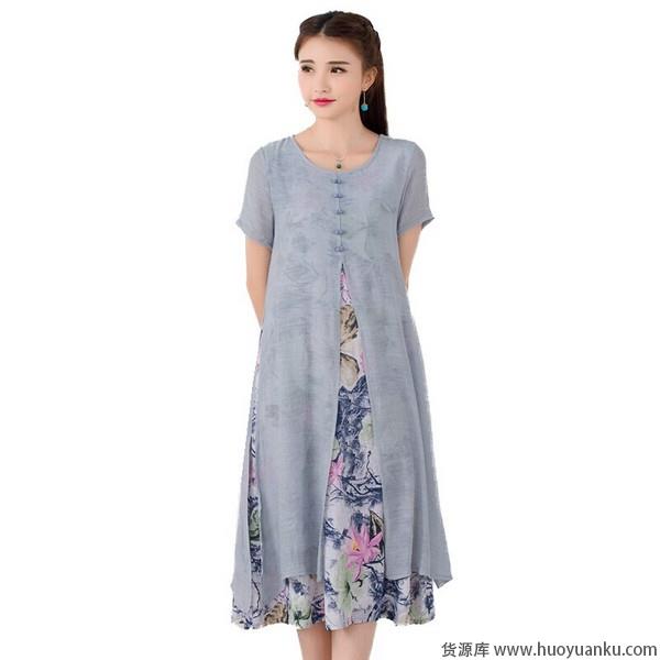 假两件连衣裙，轻轻套上就能优雅出行-第2张图片-货源库