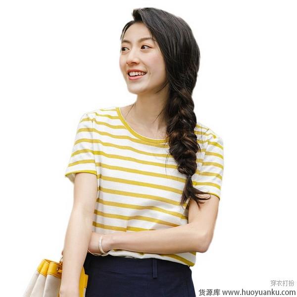 慵懒格调，条纹T恤复刻法式浪漫-第1张图片-货源库