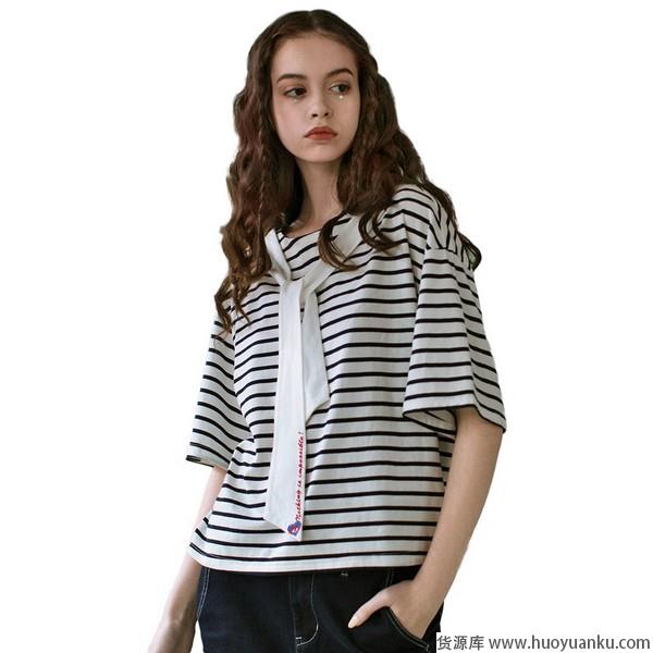 慵懒格调，条纹T恤复刻法式浪漫-第6张图片-货源库