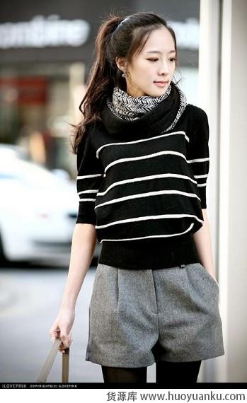 短装搭毛衣甜美惹人爱-第1张图片-货源库